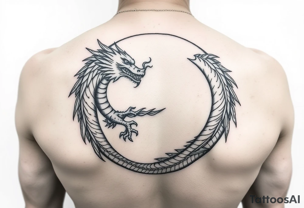 a circle formed by a dragon tattoo idea
