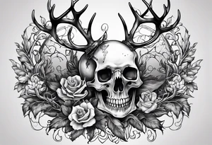 death riding on a reindeer skeleton tattoo idea