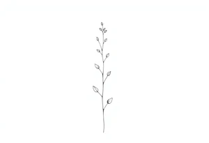 Simple, delicate, fine line, plant. Vertical tattoo idea