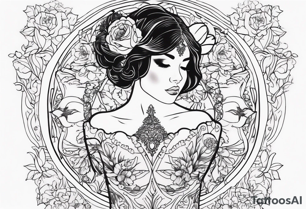 GIRL IN WEDDING DRESS tattoo idea