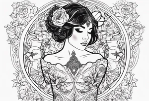 GIRL IN WEDDING DRESS tattoo idea