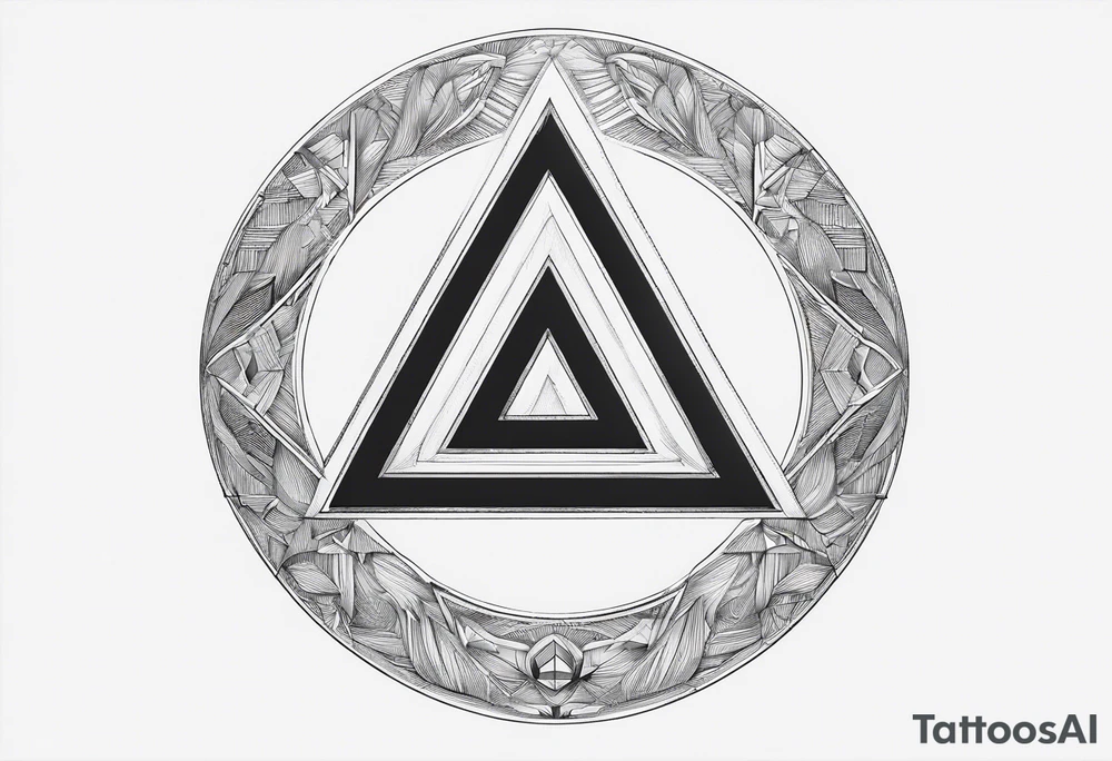 letter delta inside a chain circle, subtle, womanly, simplistic tattoo idea