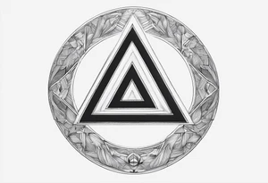 letter delta inside a chain circle, subtle, womanly, simplistic tattoo idea