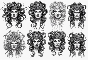 realistic angry medusa greek mythology tattoo idea