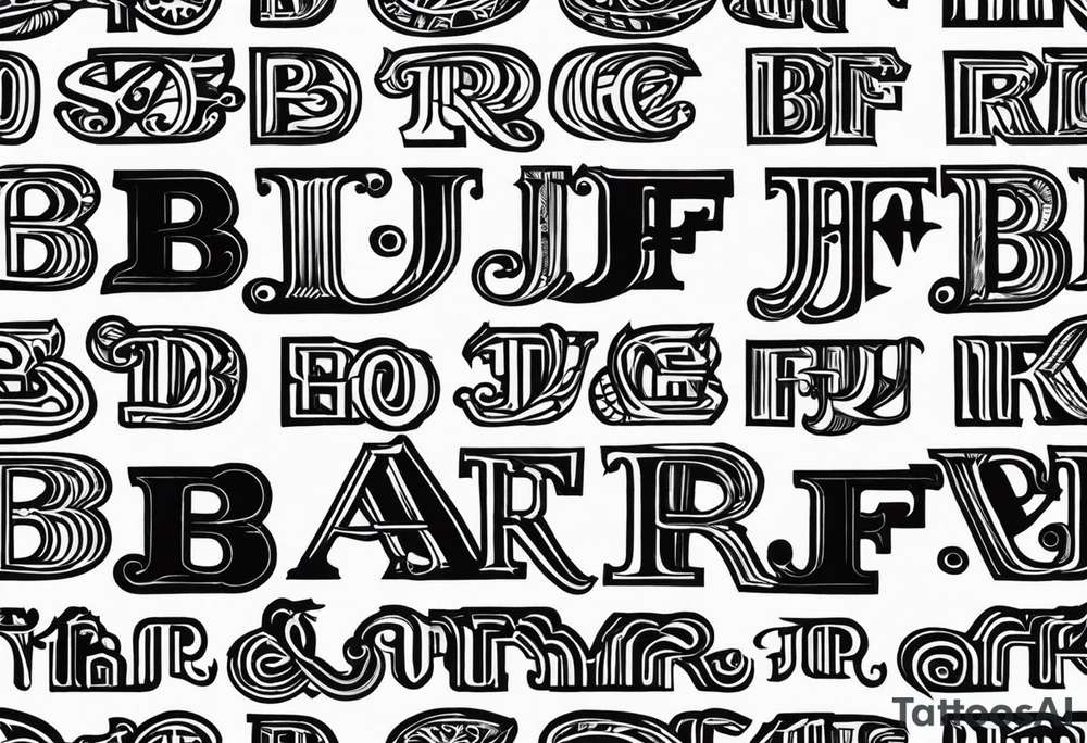 Join initials of BJF and ARF tattoo idea