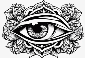 mystic eye rose tattoo idea