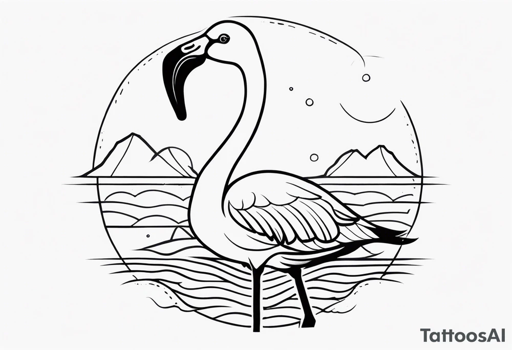cute flamingo tattoo idea