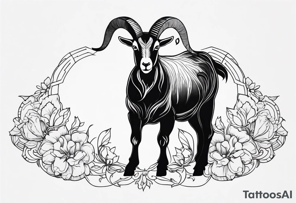 goat animal tattoo idea