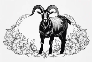 goat animal tattoo idea