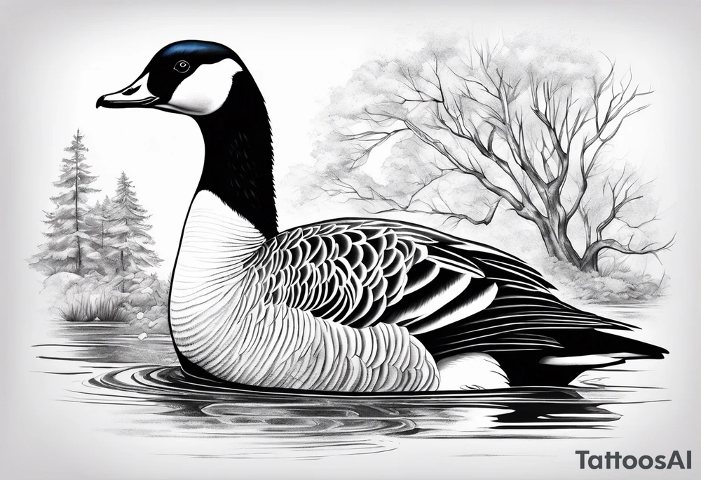 canadian goose mystical Background tattoo idea
