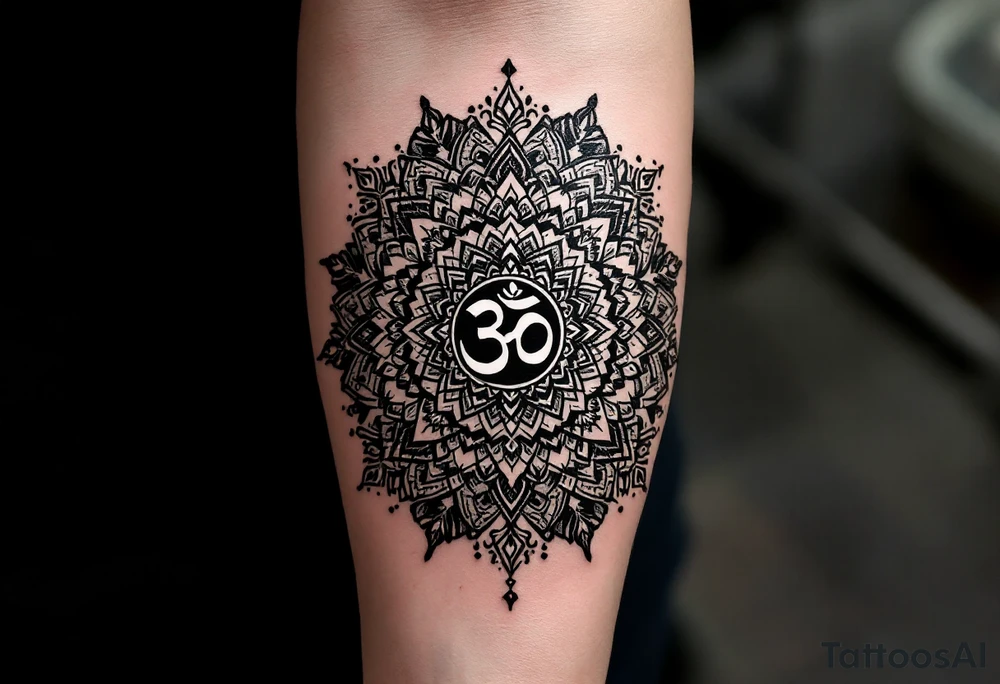 mandala with Om in the middle tattoo idea