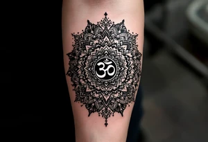 mandala with Om in the middle tattoo idea