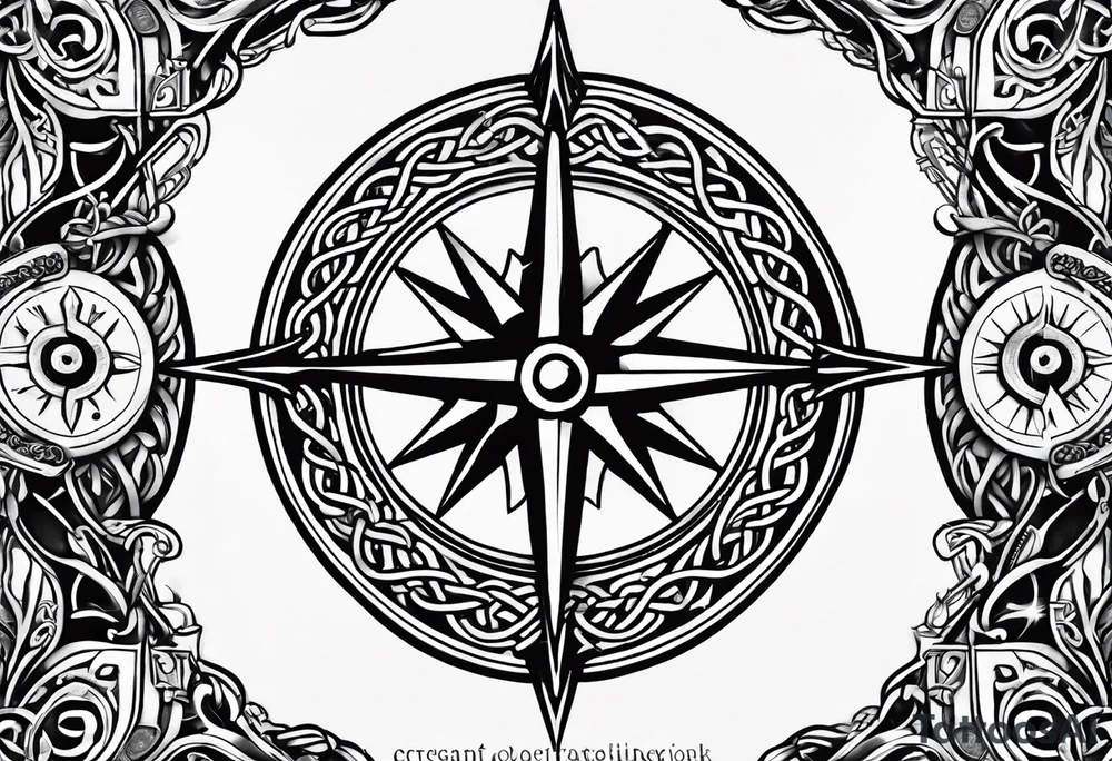Celtic, forearm, half sleeve, anchor, compass tattoo idea