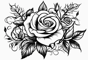 roses with vines tattoo idea