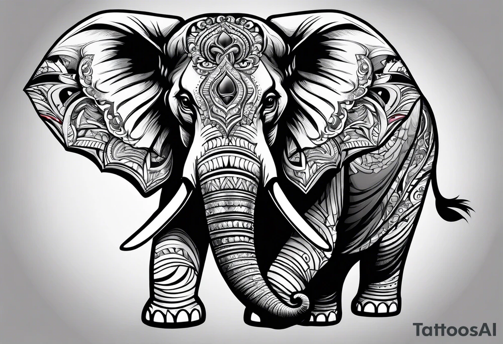 Angry elephant tattoo idea