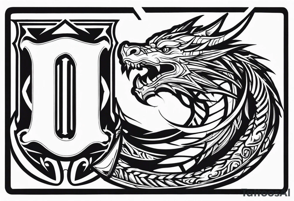 Valhalla fire sword shield dragon tattoo idea