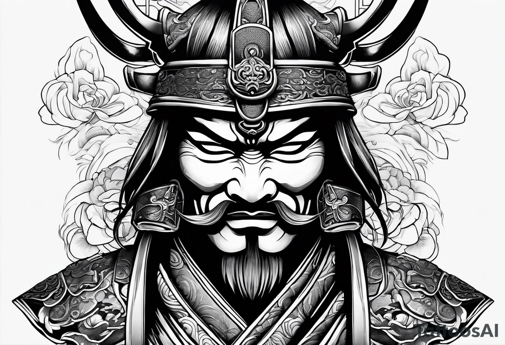 Samurai mask tattoo idea