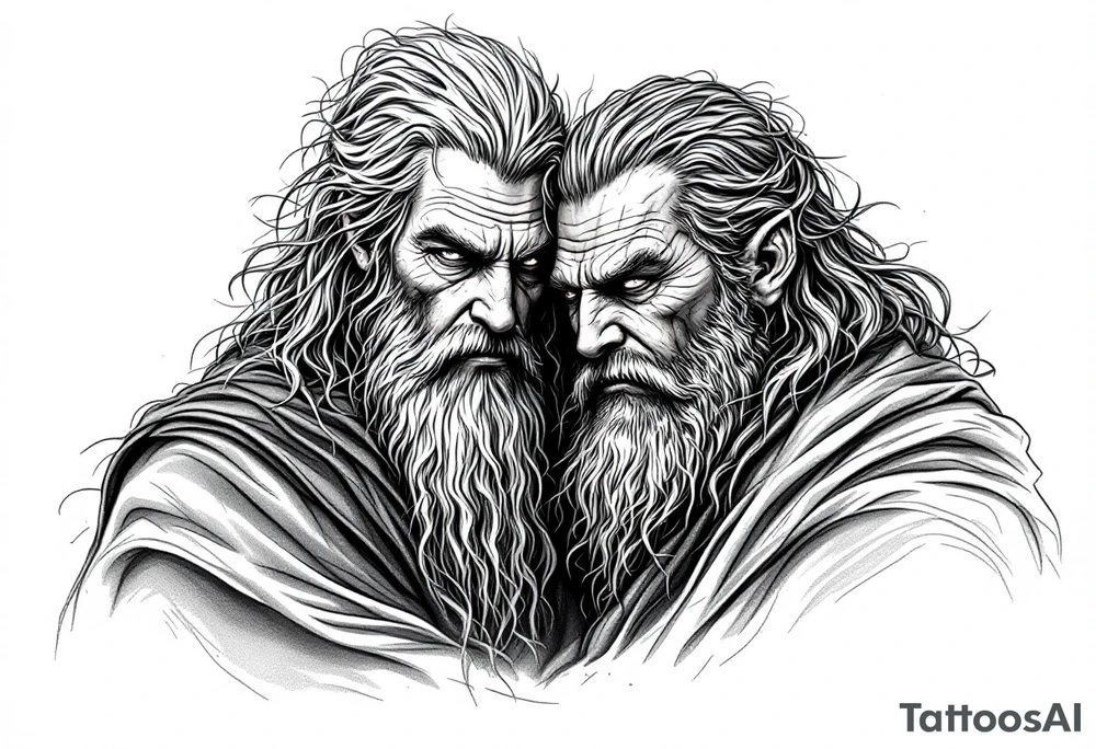 Gandalf and frodo journeying together tattoo idea