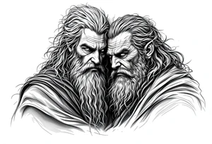 Gandalf and frodo journeying together tattoo idea