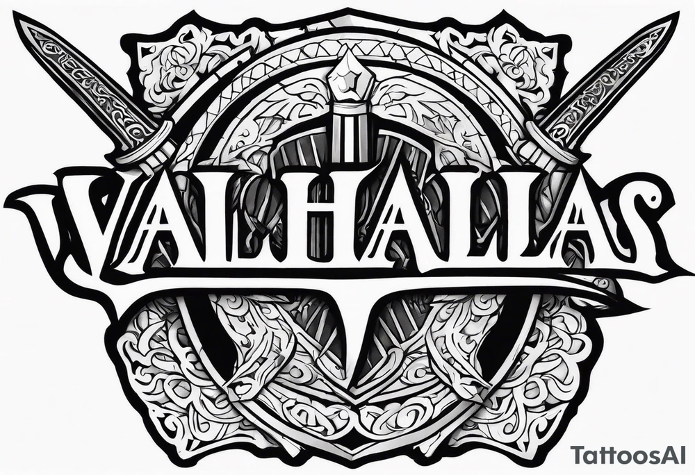 Valhalla
sword armour tattoo idea
