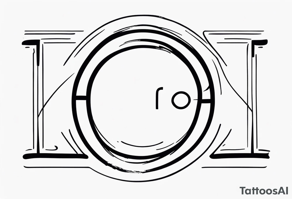 Combination of symbols of resilience and strength together with the letters A and O in a simple form tattoo idea