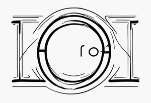 Combination of symbols of resilience and strength together with the letters A and O in a simple form tattoo idea