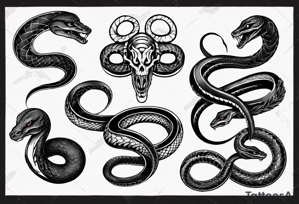 Gothic snake tattoo idea