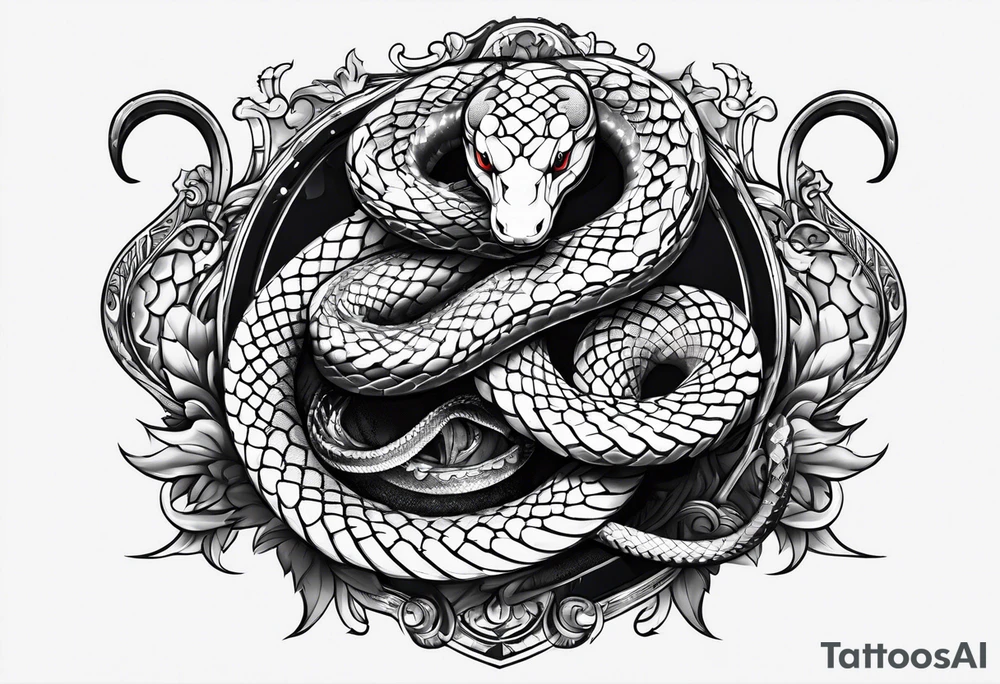 Snake on a sword tattoo idea