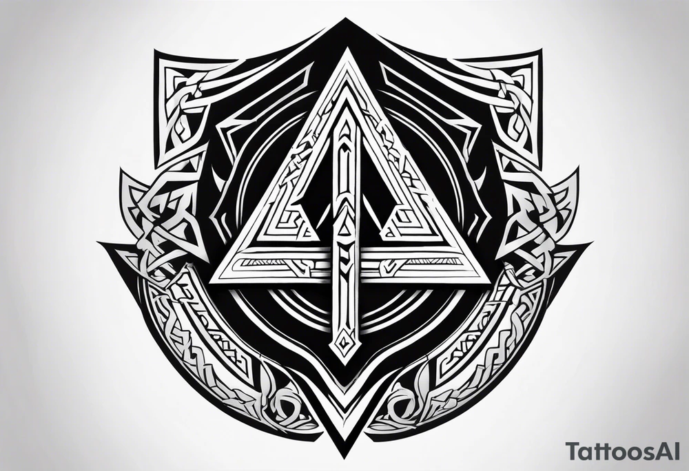 Valhalla sword shield valknut shield tattoo idea