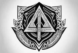 Valhalla sword shield valknut shield tattoo idea