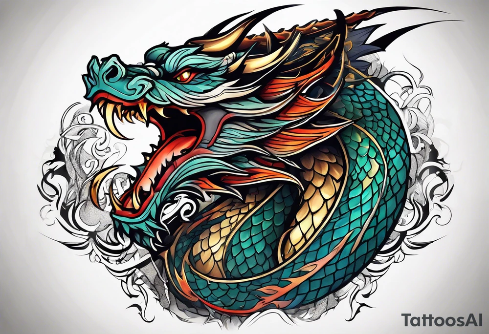roaring dragons tattoo idea