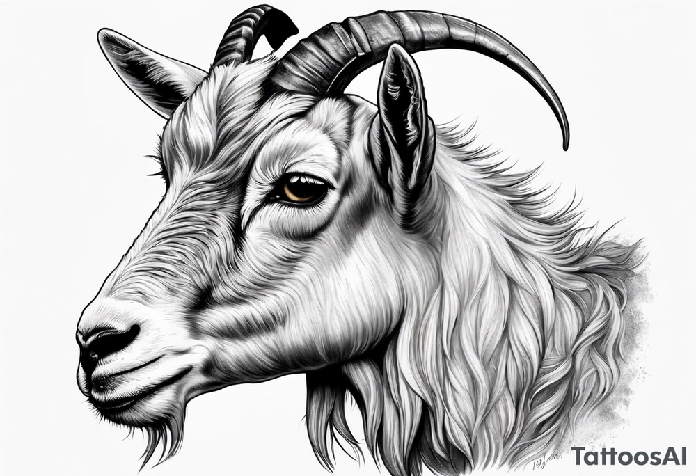 Headshot of goat tattoo idea