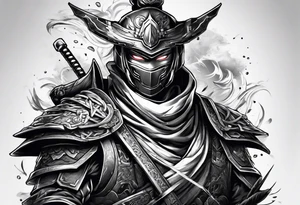 Male Modern robot ninja tattoo idea