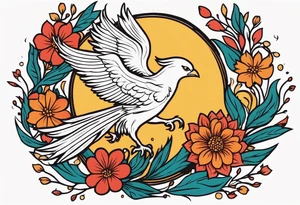 phoenix rising

old school vintage simple traditional design surrounded by vintage flowers


bold color simple tattoo idea