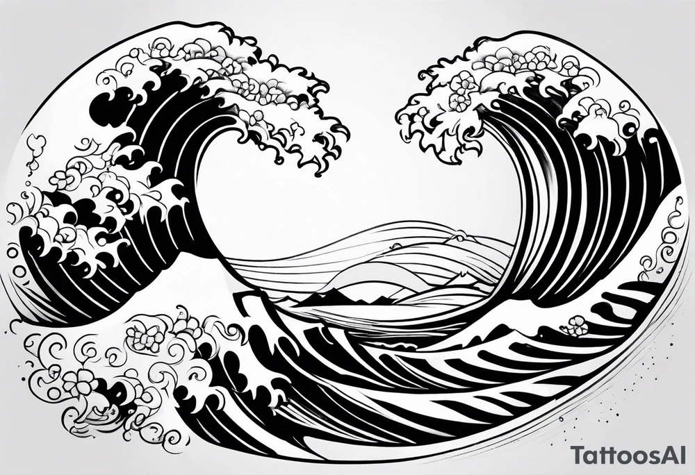 soft wave, background tattoo idea
