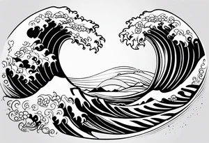 soft wave, background tattoo idea