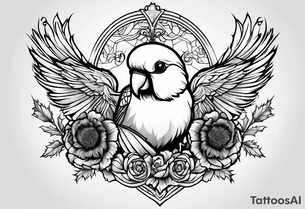 Combine LFC's Lovebird with a thistle and with MacLaren tartan tattoo idea