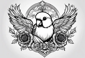 Combine LFC's Lovebird with a thistle and with MacLaren tartan tattoo idea