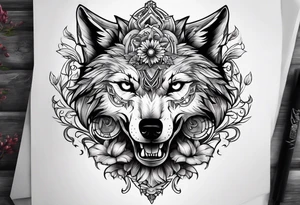 Wolf skull tattoo idea