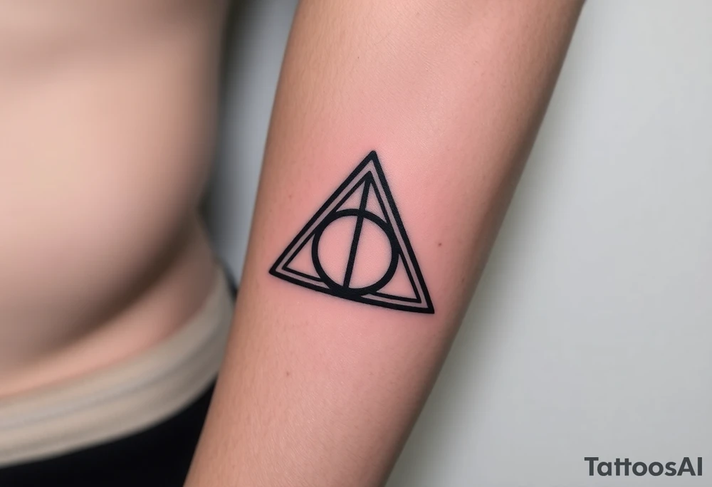 deathly hallows symbol from harry potter tattoo idea