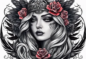 portrait of the angel of death tattoo idea