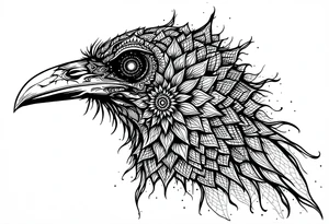Mandala  raven tattoo idea
