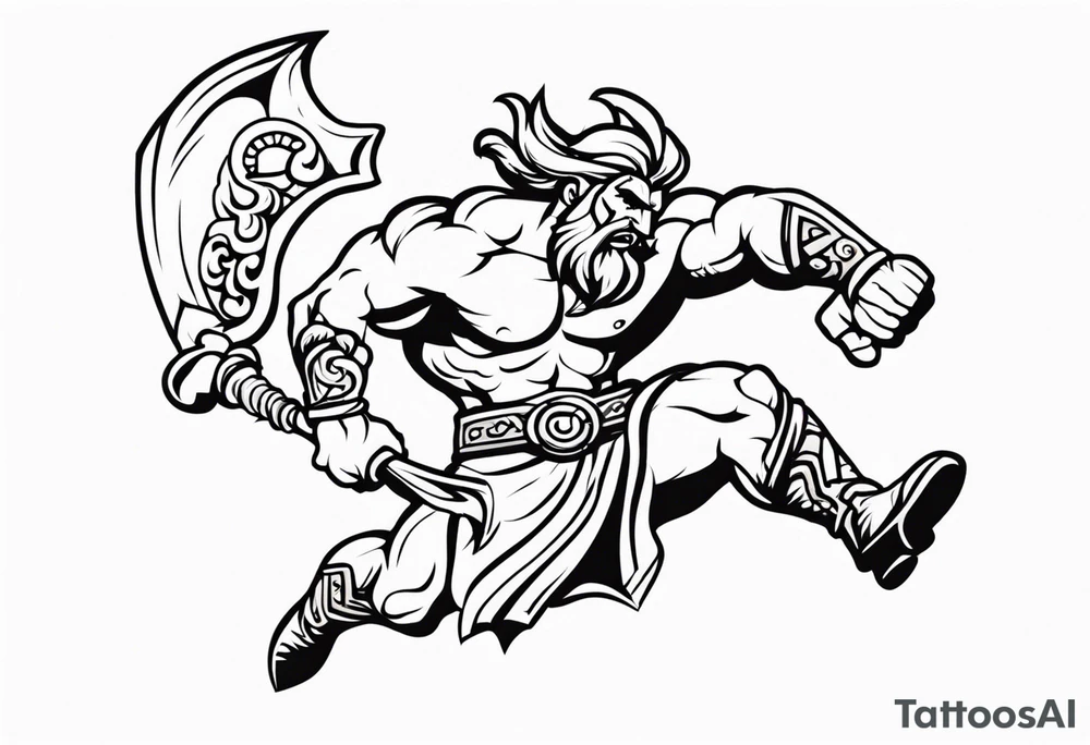 leaping barbarian tattoo idea