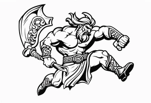 leaping barbarian tattoo idea