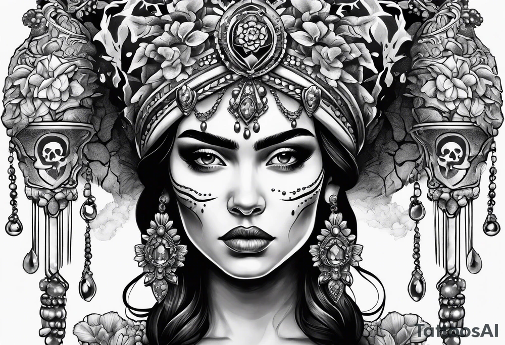 Stalactites and skull tattoo idea