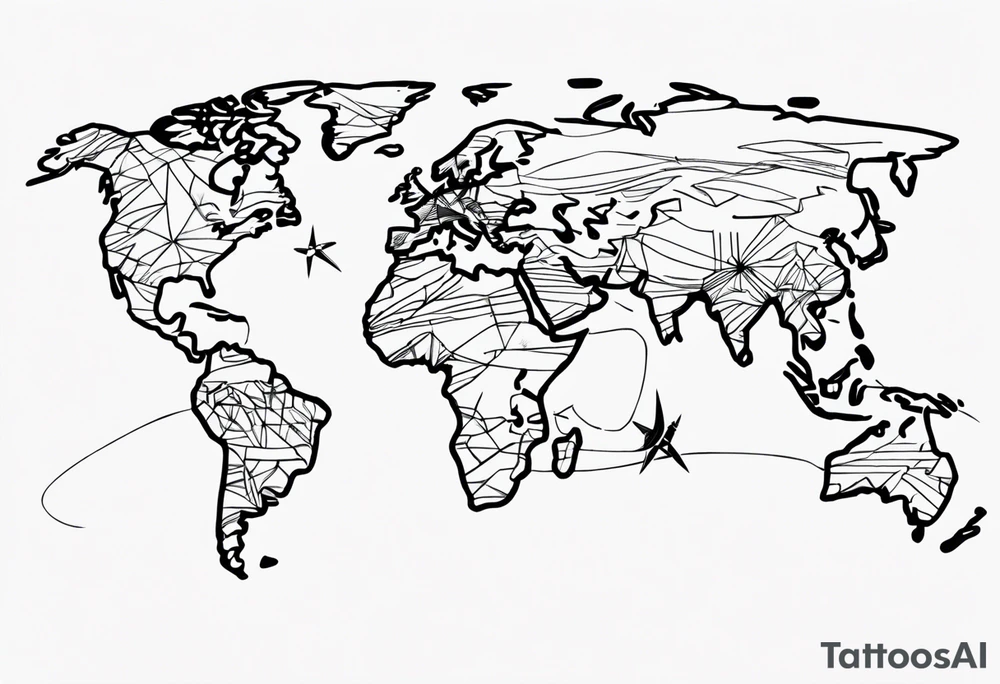 Travel flightpath tattoo idea