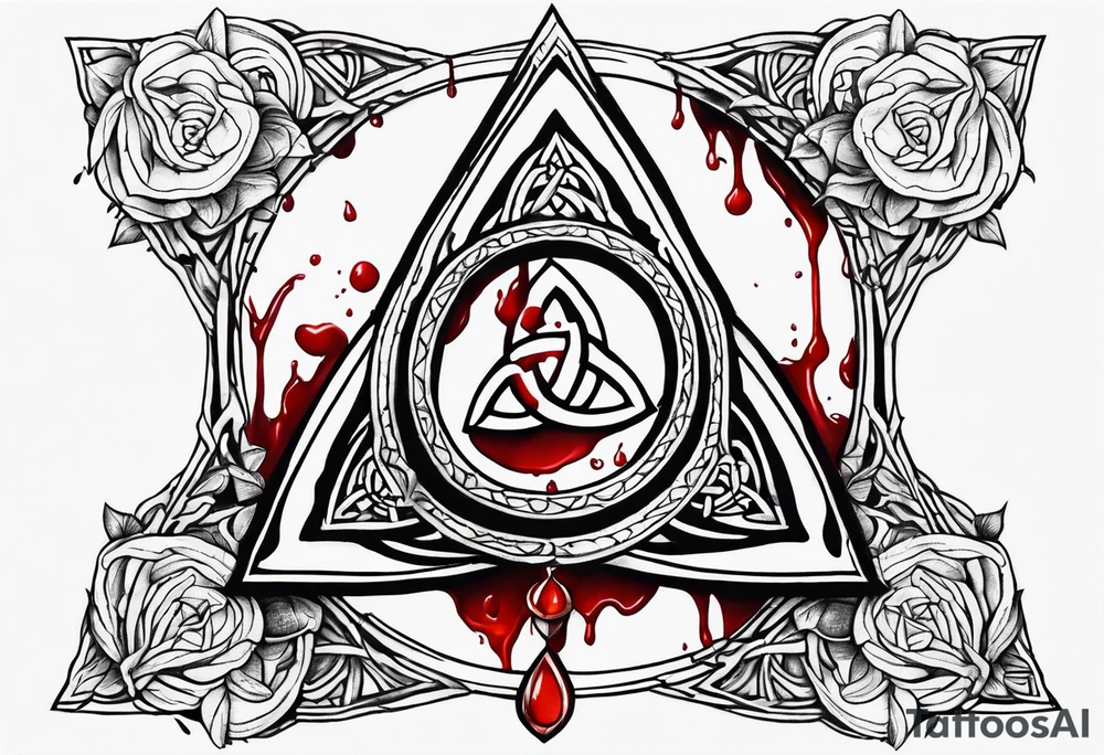 Triquetra tattoo dripping blood tattoo idea