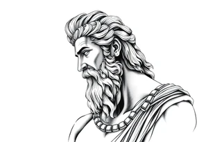 GREEK GOD LOOKING OVER HIS EMPIRE tattoo idea