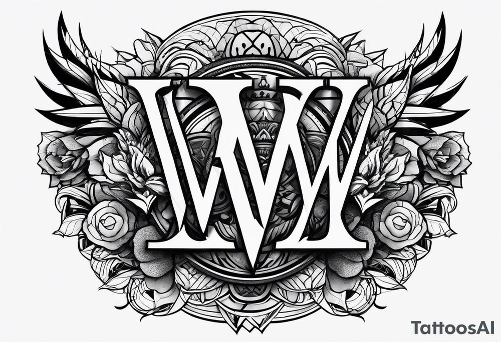 the letters A W R tattoo idea