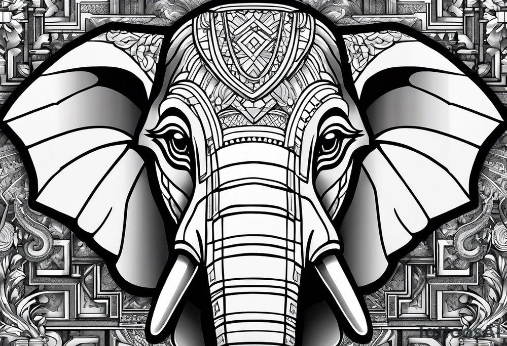 Elephant head made of legos tattoo idea